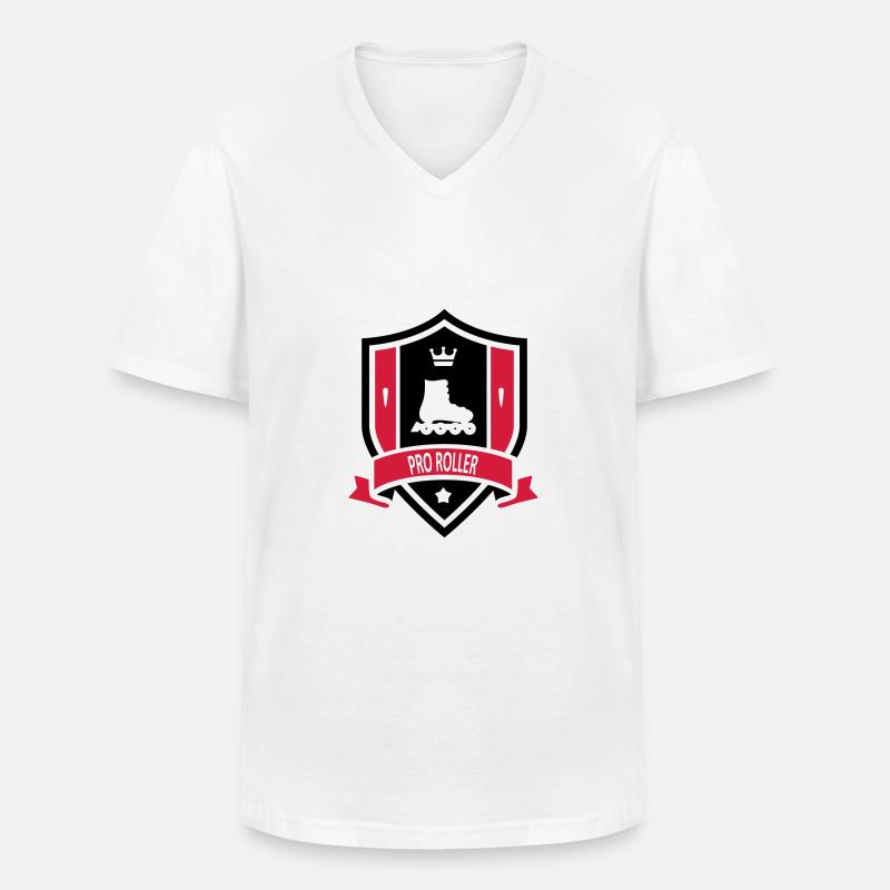 Pro Roller - Männer-T-Shirt mit V-Ausschnitt - Weiß