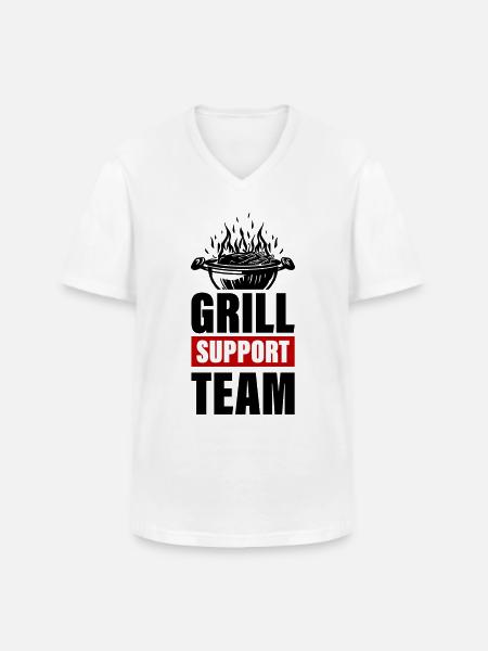 Grill Support Team Grilling - Men's V-Neck T-Shirt - white