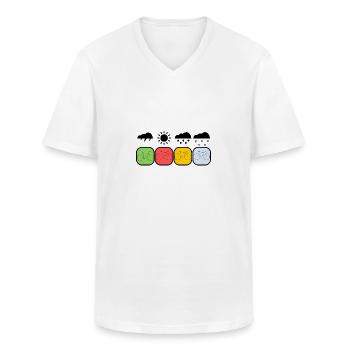 Weather bike - Men's V-Neck T-Shirt - white - Front - AI Model Male 185 light (185cm)