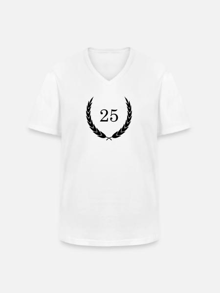 kranz 25 - Männer-T-Shirt mit V-Ausschnitt - Weiß