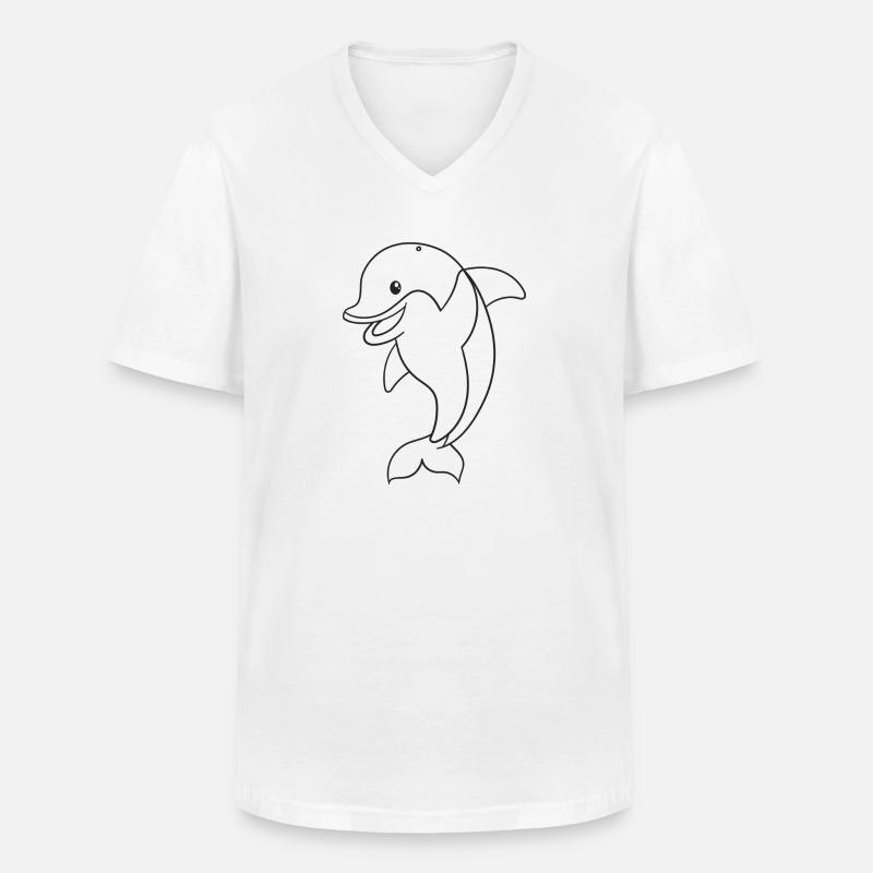 Delphin, Säugetier, Geschenk, Geschenkidee - Männer-T-Shirt mit V-Ausschnitt - Weiß