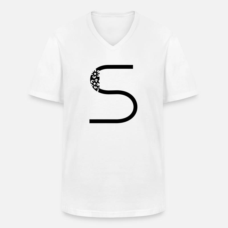 Buchstabe S - Männer-T-Shirt mit V-Ausschnitt - Weiß