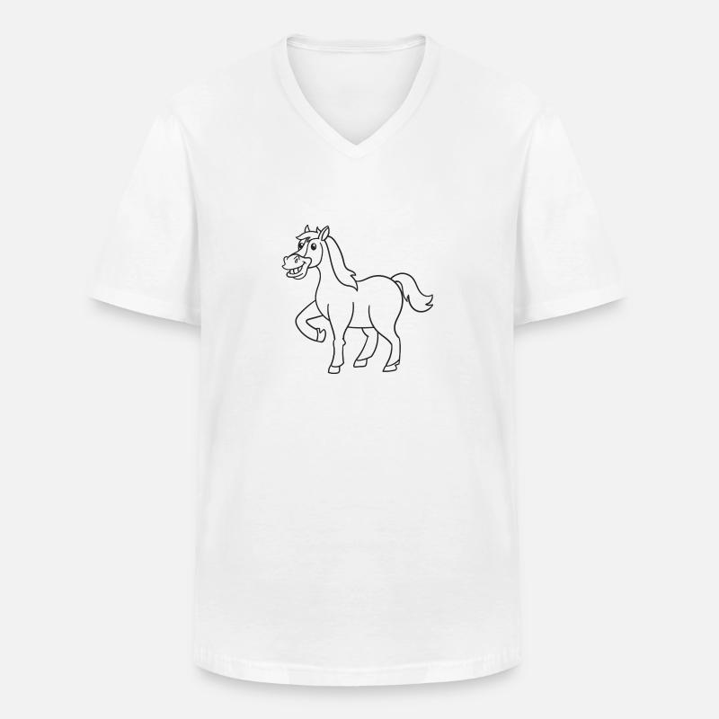 Pferd, Pferde, Geschenk, Geschenkidee - Männer-T-Shirt mit V-Ausschnitt - Weiß