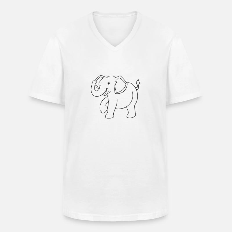 Elefant, Elefanten, Geschenk, Geschenkidee - Männer-T-Shirt mit V-Ausschnitt - Weiß