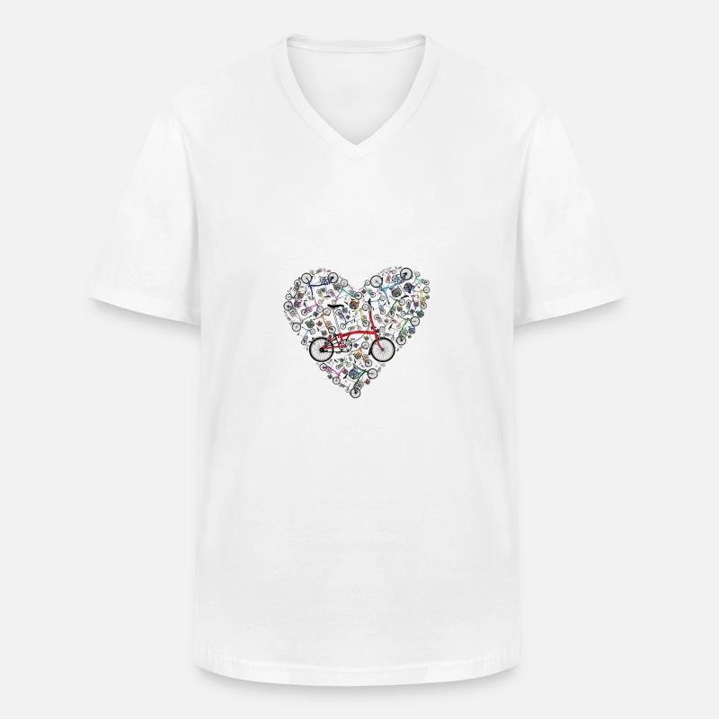Ich liebe Brompton Bikes - Männer-T-Shirt mit V-Ausschnitt - Weiß