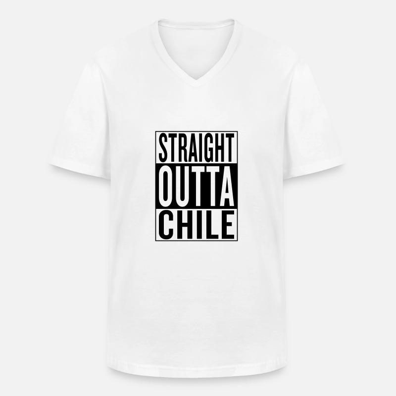 Chile - Männer-T-Shirt mit V-Ausschnitt - Weiß