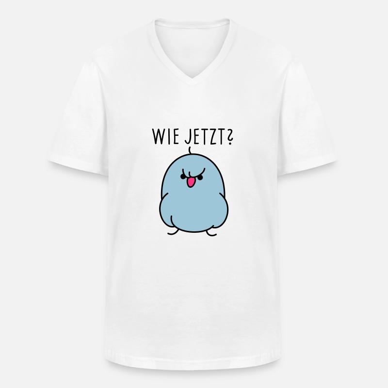 Fragender Vogel - Männer-T-Shirt mit V-Ausschnitt - Weiß