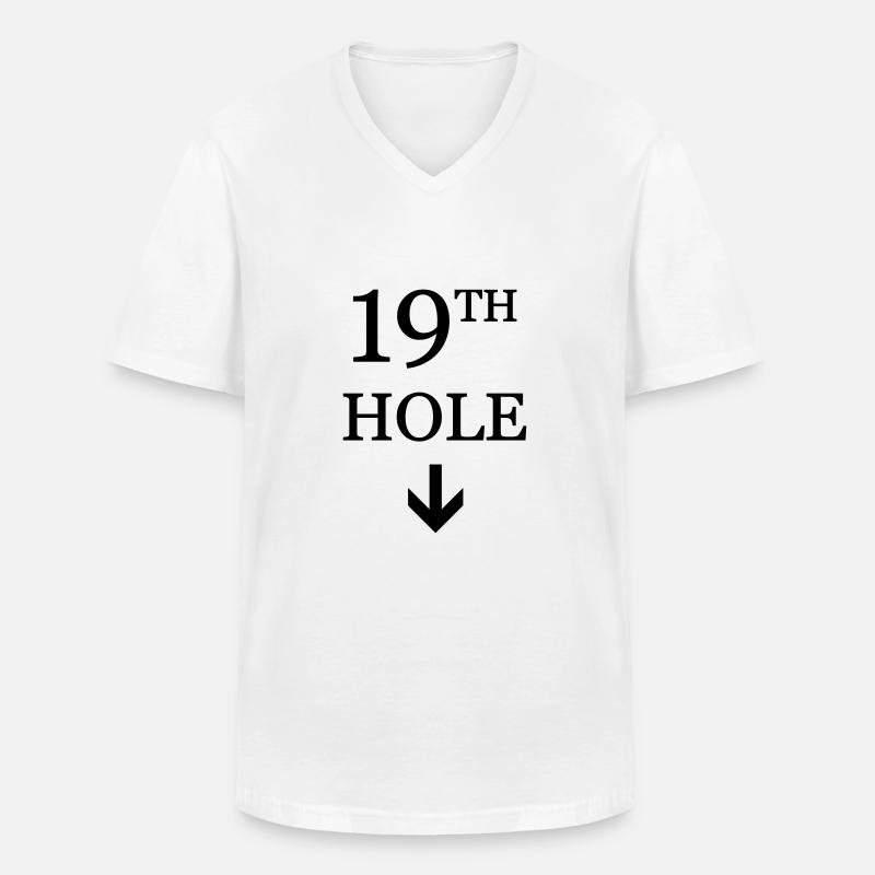 golf - Klassisk T-skjorte med V-hals for menn - hvit