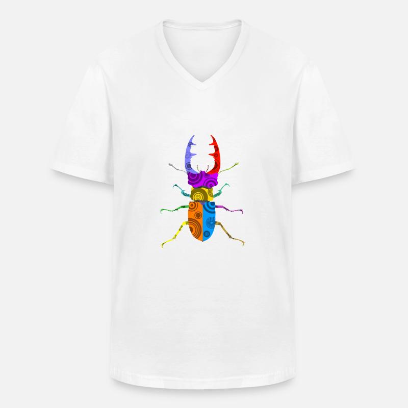 Hirschkäfer - Männer-T-Shirt mit V-Ausschnitt - Weiß