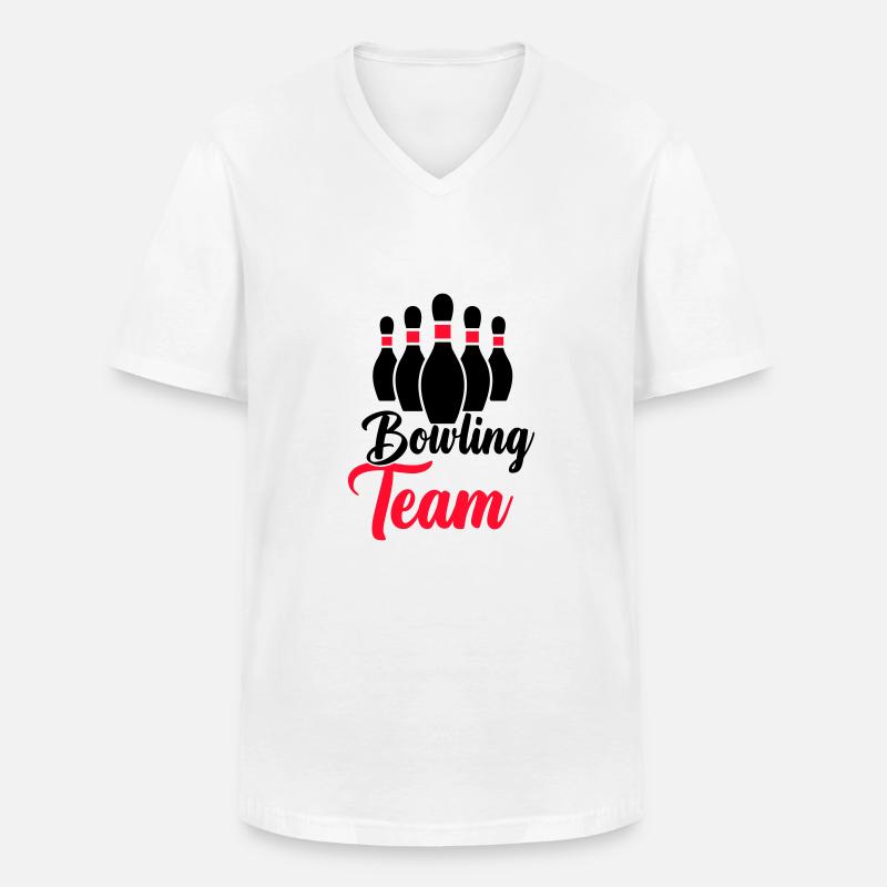 bowling team - Männer-T-Shirt mit V-Ausschnitt - Weiß