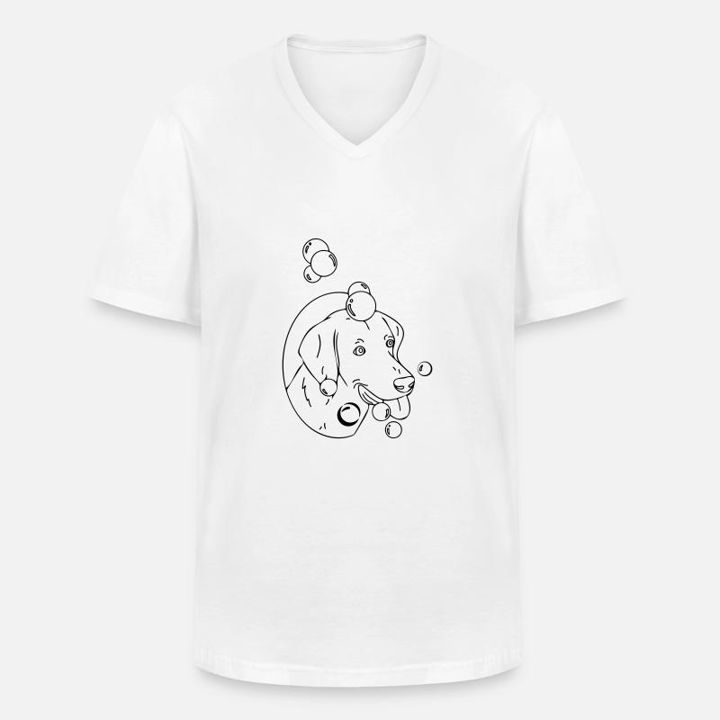 Hundewasser - Männer-T-Shirt mit V-Ausschnitt - Weiß