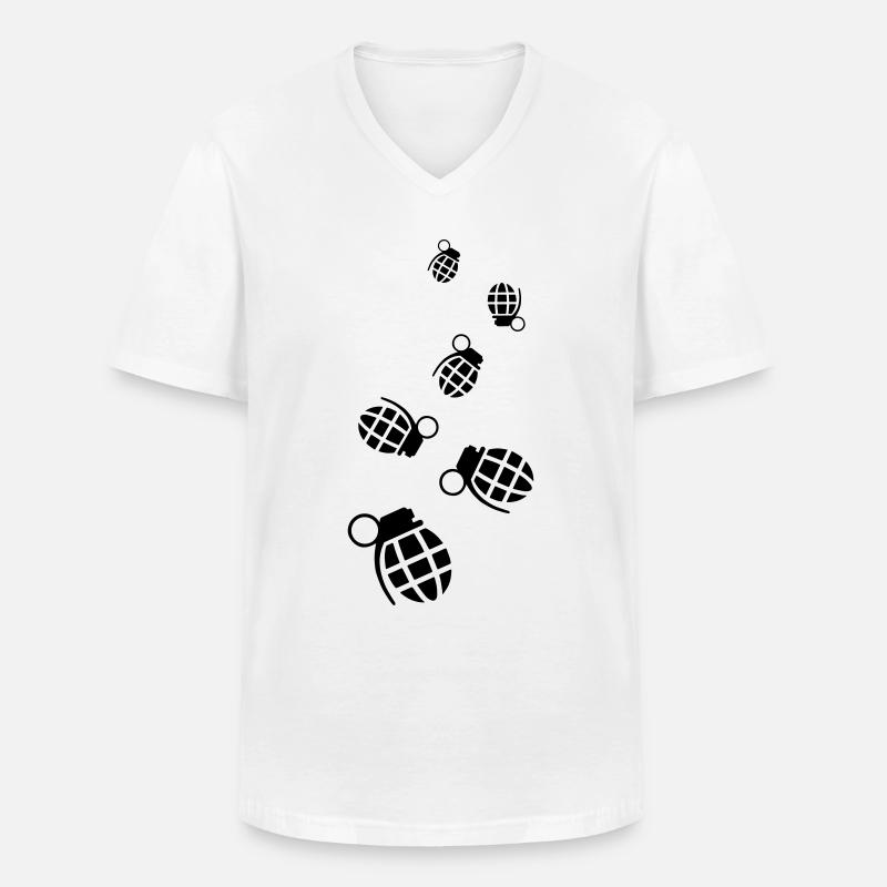 Granate waffe icon - Männer-T-Shirt mit V-Ausschnitt - Weiß
