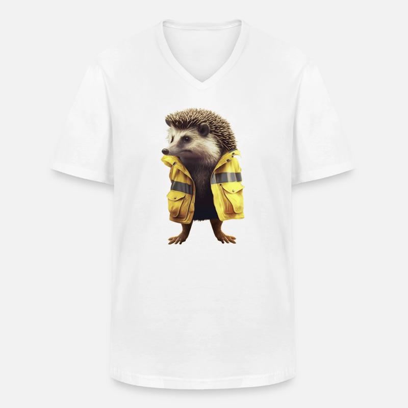 Igelsterben muss nicht sein - Männer-T-Shirt mit V-Ausschnitt - Weiß