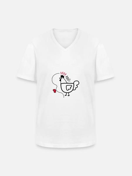 Papa Poule - Fête des Pères - T-shirt col V Homme - blanc