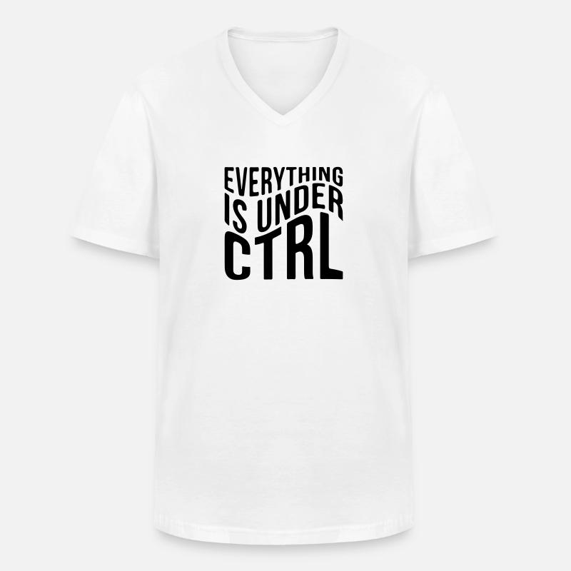 Everything is under CTRL - Männer-T-Shirt mit V-Ausschnitt - Weiß
