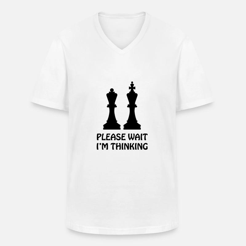 boardgame chess backgammon game night - Männer-T-Shirt mit V-Ausschnitt - Weiß