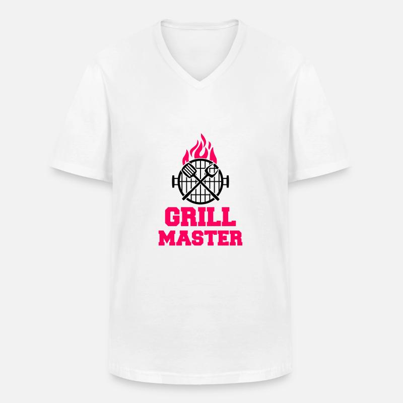 grill master - Männer-T-Shirt mit V-Ausschnitt - Weiß