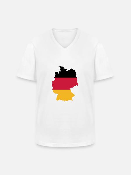 Deutschland - Männer-T-Shirt mit V-Ausschnitt - Weiß
