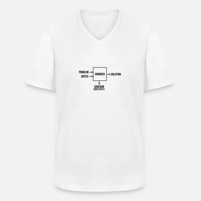 Engineers need coffee - Männer-T-Shirt mit V-Ausschnitt - Weiß