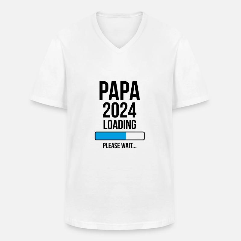Papa 2024 Loading Bitte warten... - Männer-T-Shirt mit V-Ausschnitt - Weiß