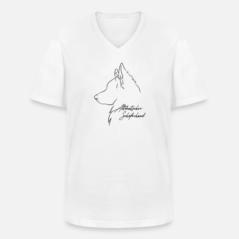 Altdeutscher Schäferhund Profil Hunde Wilsigns - Männer-T-Shirt mit V-Ausschnitt - Weiß