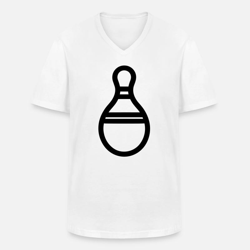 Quille de Bowling - Männer-T-Shirt mit V-Ausschnitt - Weiß