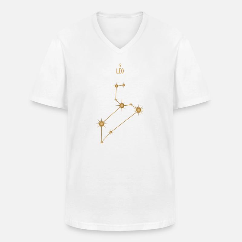 Löwe Sternzeichen Sternkonstellation Goldene Töne - Männer-T-Shirt mit V-Ausschnitt - Weiß