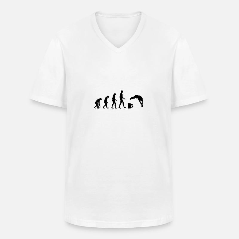 Evolution / Schwimmen - Männer-T-Shirt mit V-Ausschnitt - Weiß