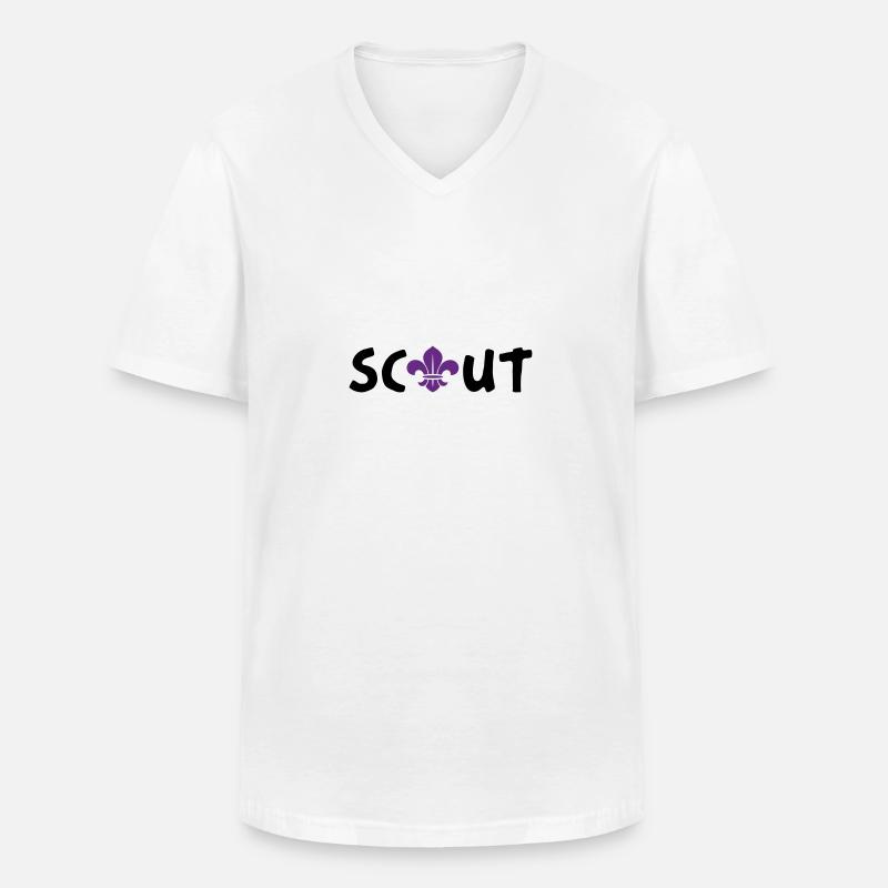 Scout / Scoutismo - Maglietta da uomo classica con scollo a V - bianco