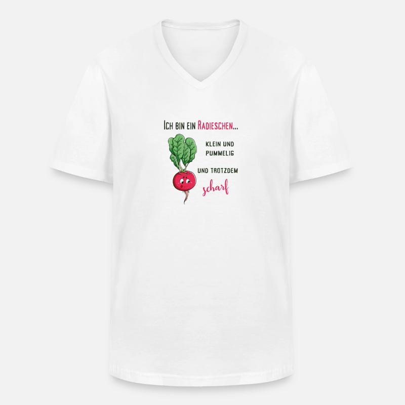 scharfes Radieschen - Männer-T-Shirt mit V-Ausschnitt - Weiß