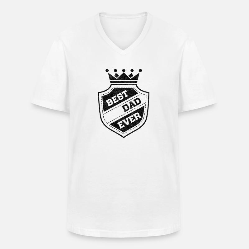 Best Dad Ever - Männer-T-Shirt mit V-Ausschnitt - Weiß
