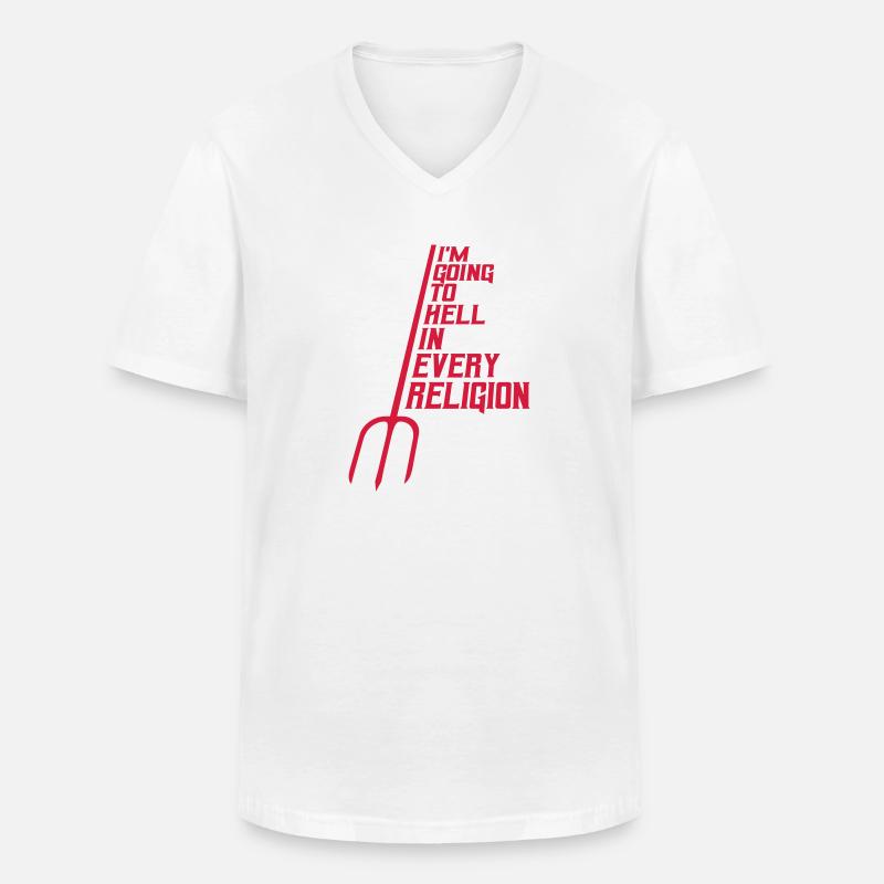 im going to hell - Männer-T-Shirt mit V-Ausschnitt - Weiß