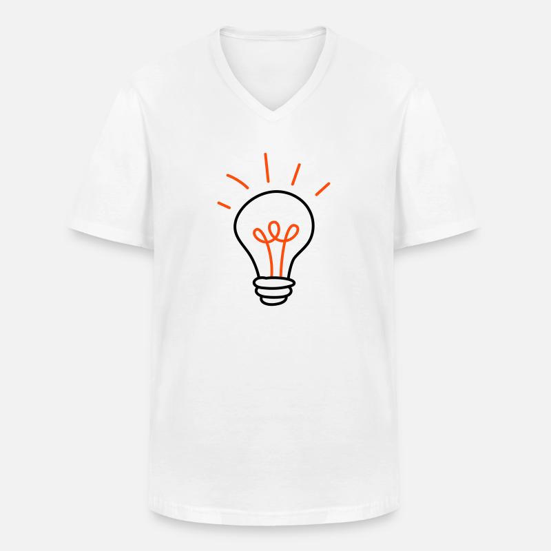 Gluehbirne - 2 Farben - Männer-T-Shirt mit V-Ausschnitt - Weiß
