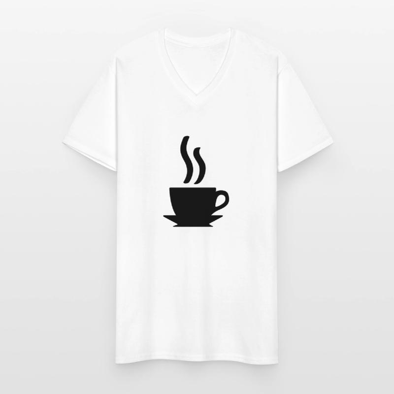 Kaffe oder Tee Männer-T-Shirt mit V-Ausschnitt