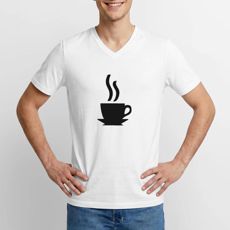 Kaffe oder Tee Männer-T-Shirt mit V-Ausschnitt