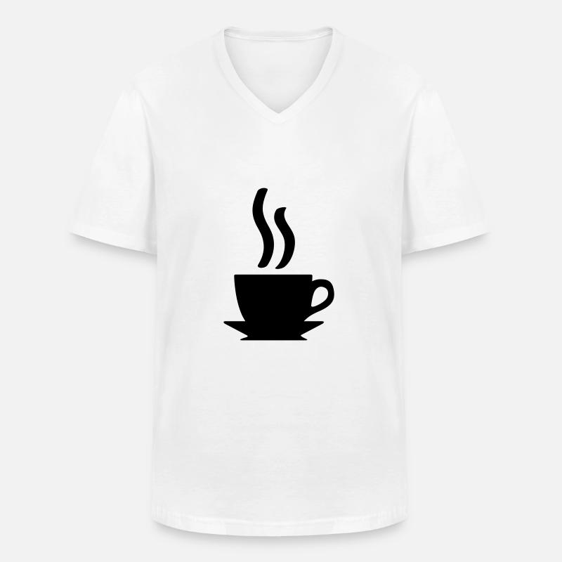 Kaffe oder Tee - Männer-T-Shirt mit V-Ausschnitt - Weiß