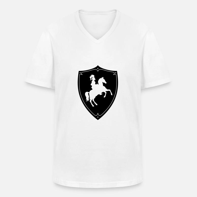 Ritter Schild - Männer-T-Shirt mit V-Ausschnitt - Weiß