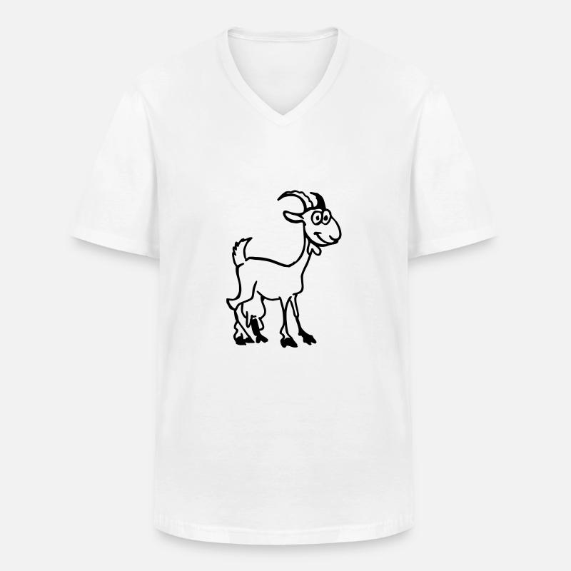 Goat - Men's V-Neck T-Shirt - white