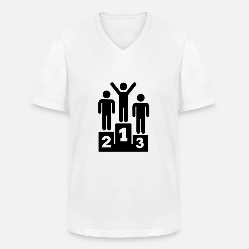 Podest - Männer-T-Shirt mit V-Ausschnitt - Weiß