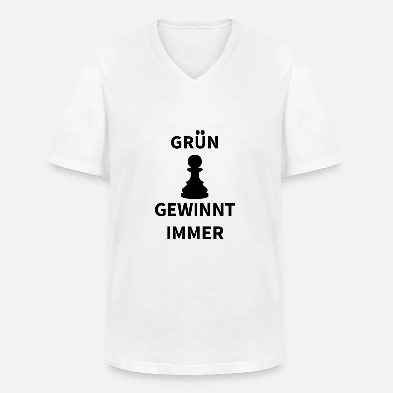 boardgame chess backgammon game night - Männer-T-Shirt mit V-Ausschnitt - Weiß