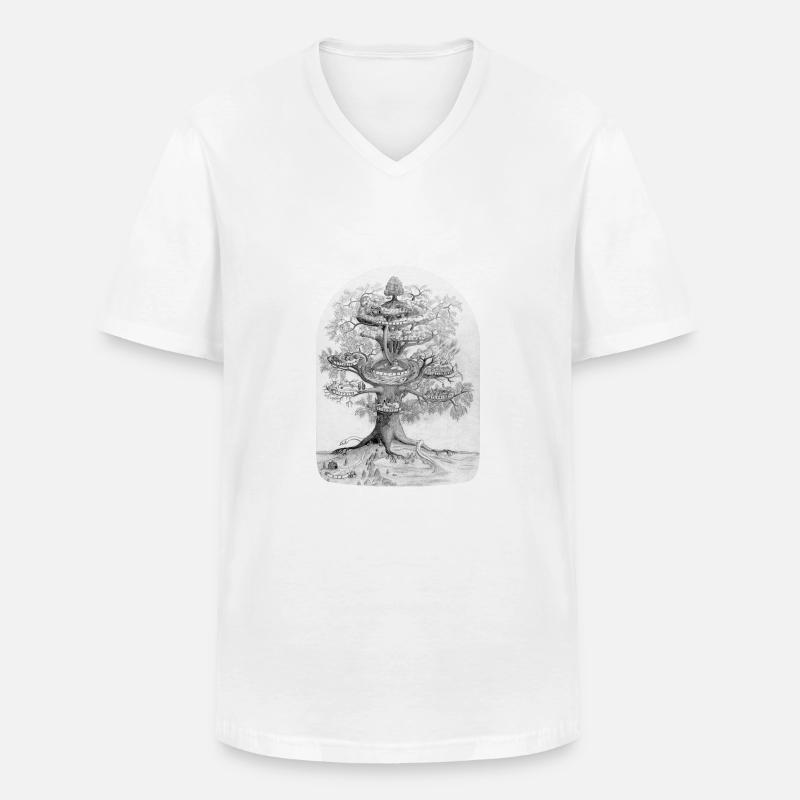 Yggdrasil, der Weltenbaum - Männer-T-Shirt mit V-Ausschnitt - Weiß