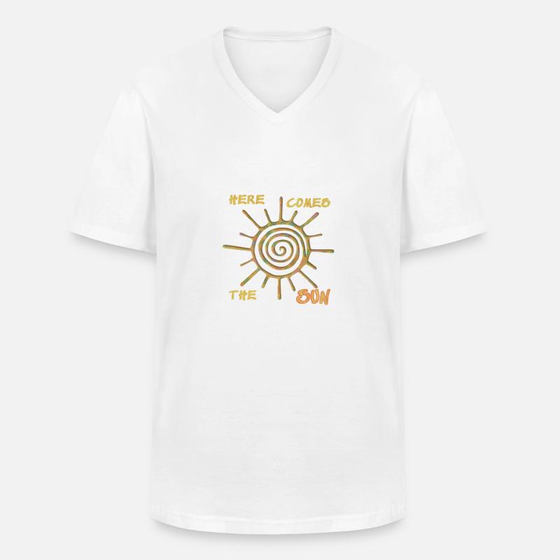 Here comes the sun - Männer-T-Shirt mit V-Ausschnitt - Weiß
