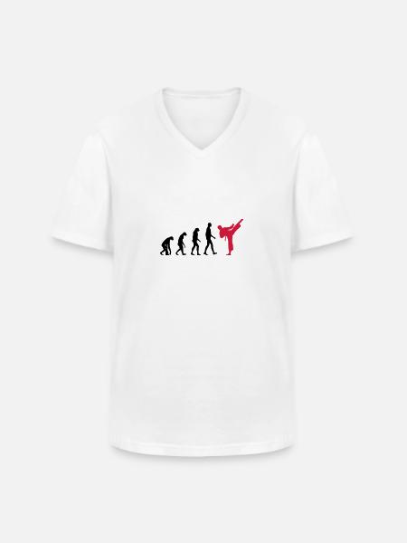 Karaté - Evolution - T-shirt col V Homme - blanc