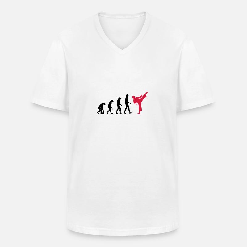 Karate - Evolution - Men's V-Neck T-Shirt - white