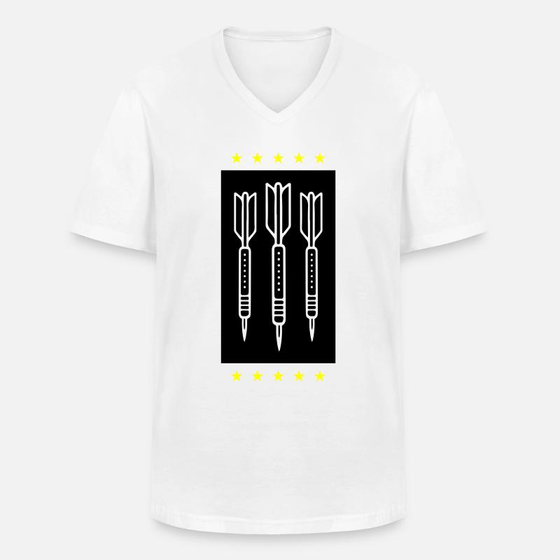 Darts Team Dartpfeile Symbol - Männer-T-Shirt mit V-Ausschnitt - Weiß