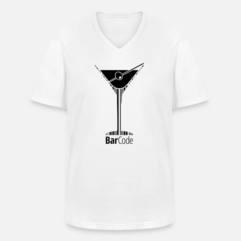 BarCode Martini - Männer-T-Shirt mit V-Ausschnitt - Weiß