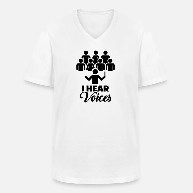 Chor - Männer-T-Shirt mit V-Ausschnitt - Weiß