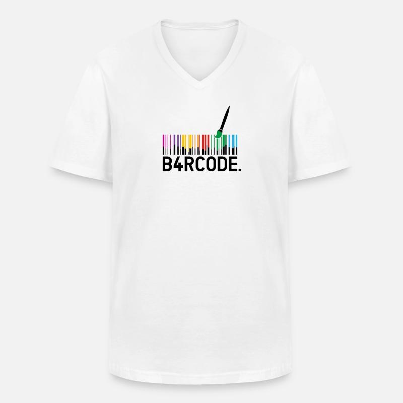 B4RCODE. Painted black - Männer-T-Shirt mit V-Ausschnitt - Weiß