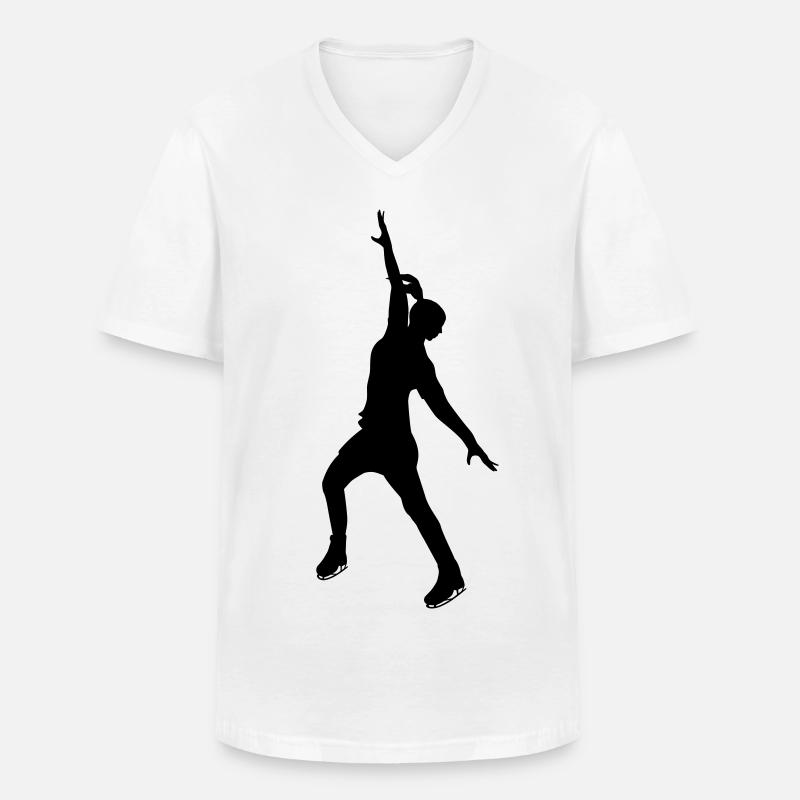 Eiskunst in schwarzer Stille - Männer-T-Shirt mit V-Ausschnitt - Weiß