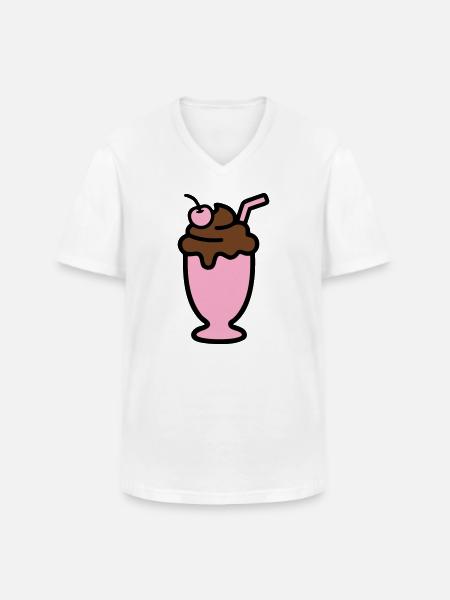 Milchshake Eiscreme Icon - Men's V-Neck T-Shirt - white